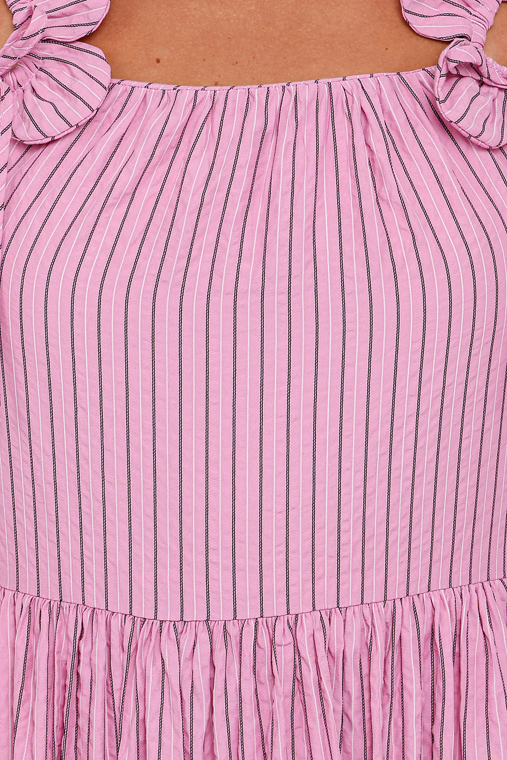 Alden Maxi Dress - Pink/White Stripe