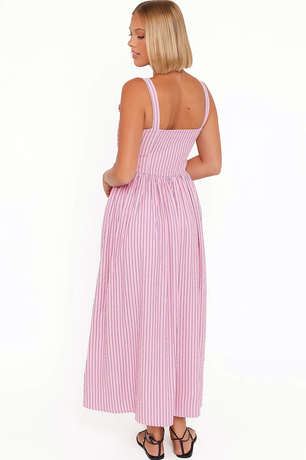 Alden Maxi Dress - Pink/White Stripe