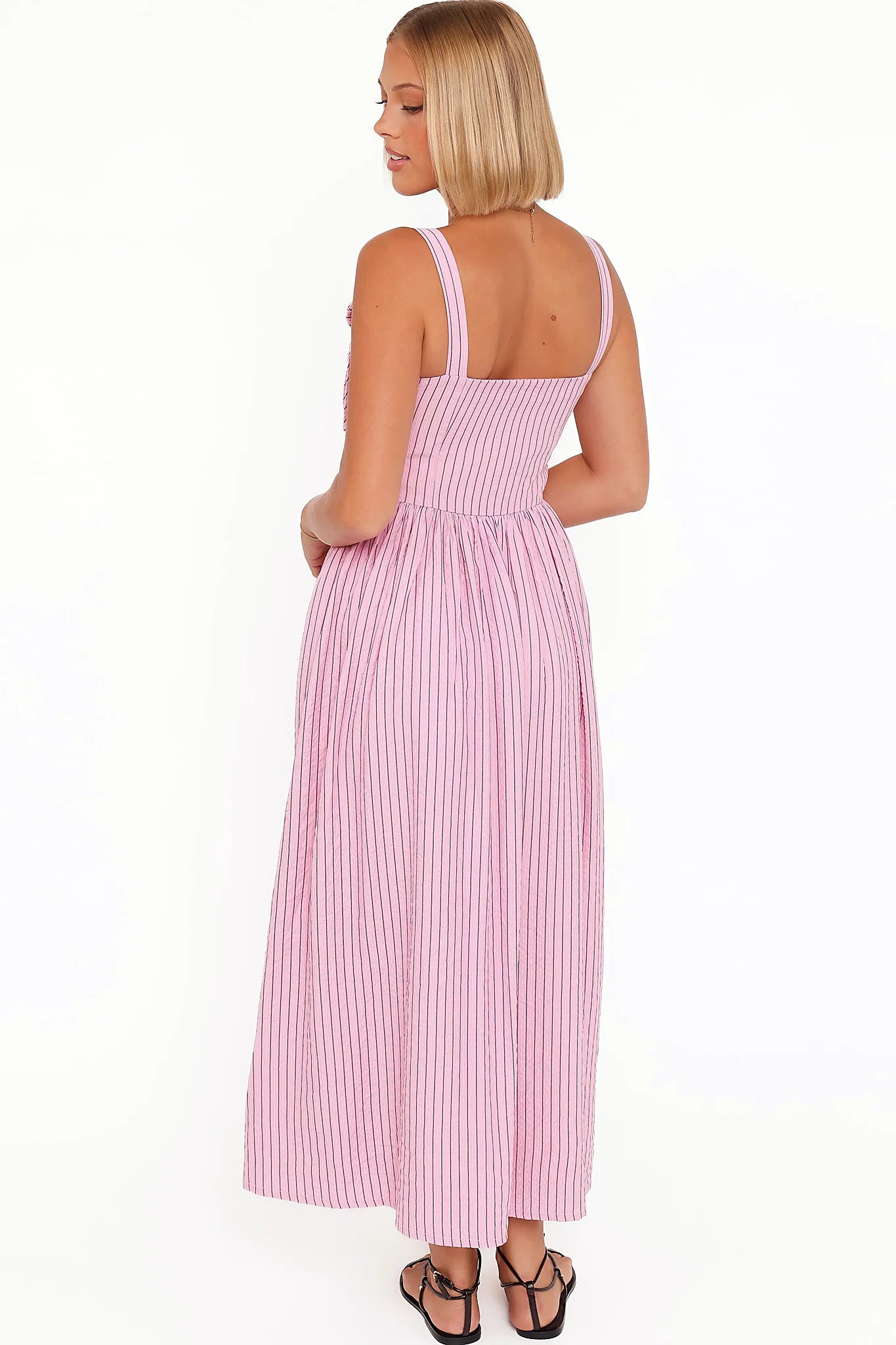 Alden Maxi Dress - Pink/White Stripe
