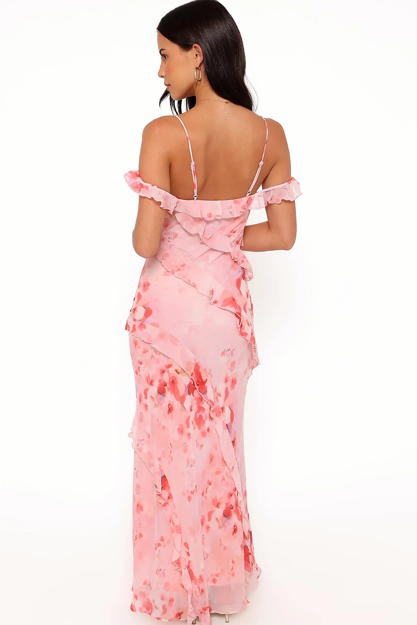 Alexia Off Shoulder Maxi Dress - Pink Floral