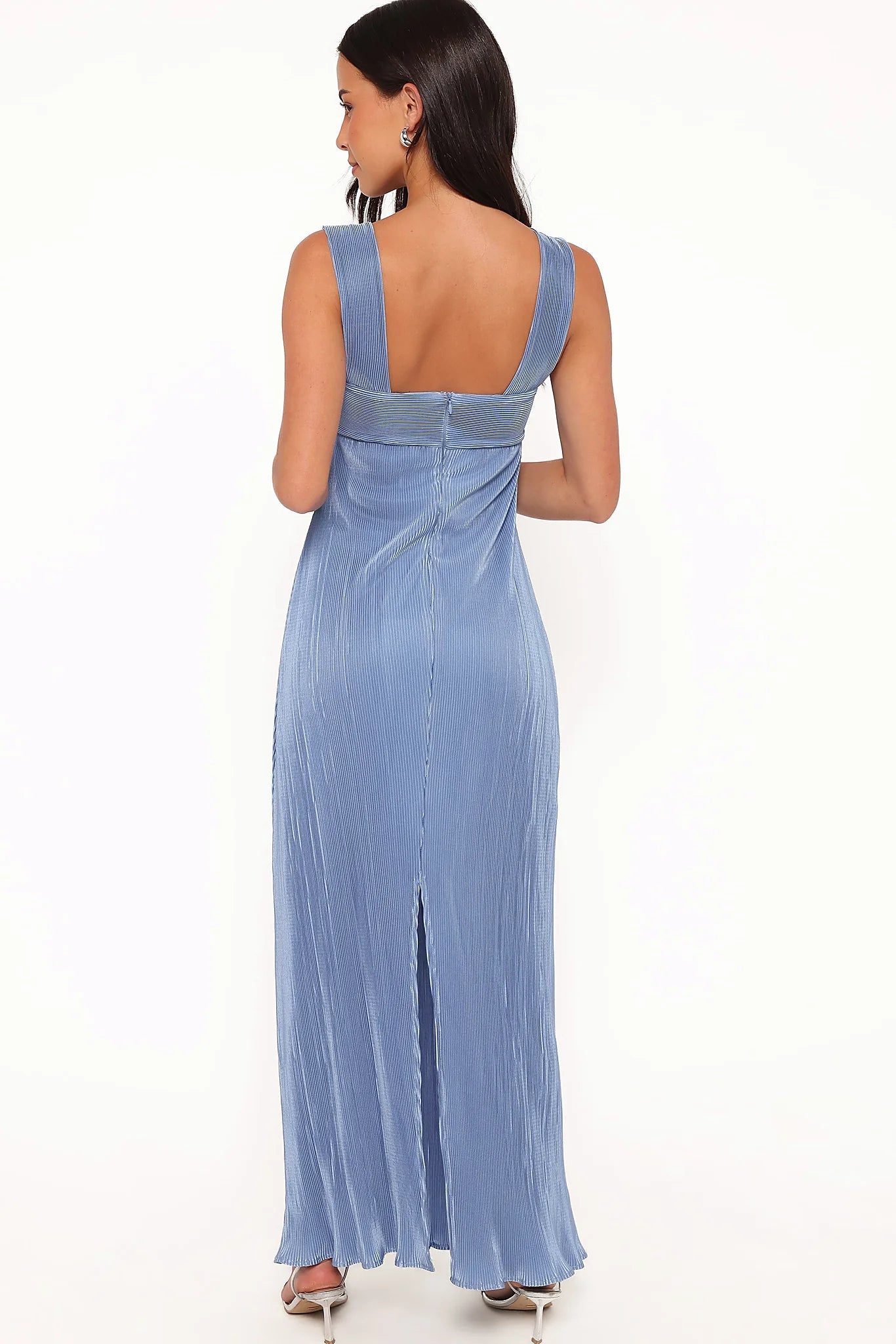 Dolores Pleated Maxi Dress - Cornflower Blue
