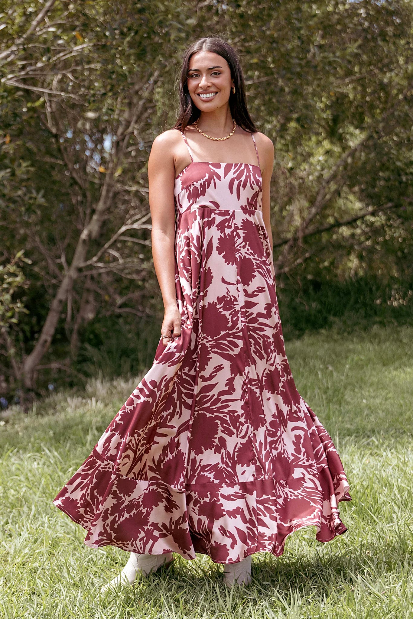 Elanor Maxi Dress - Pale Burgundy