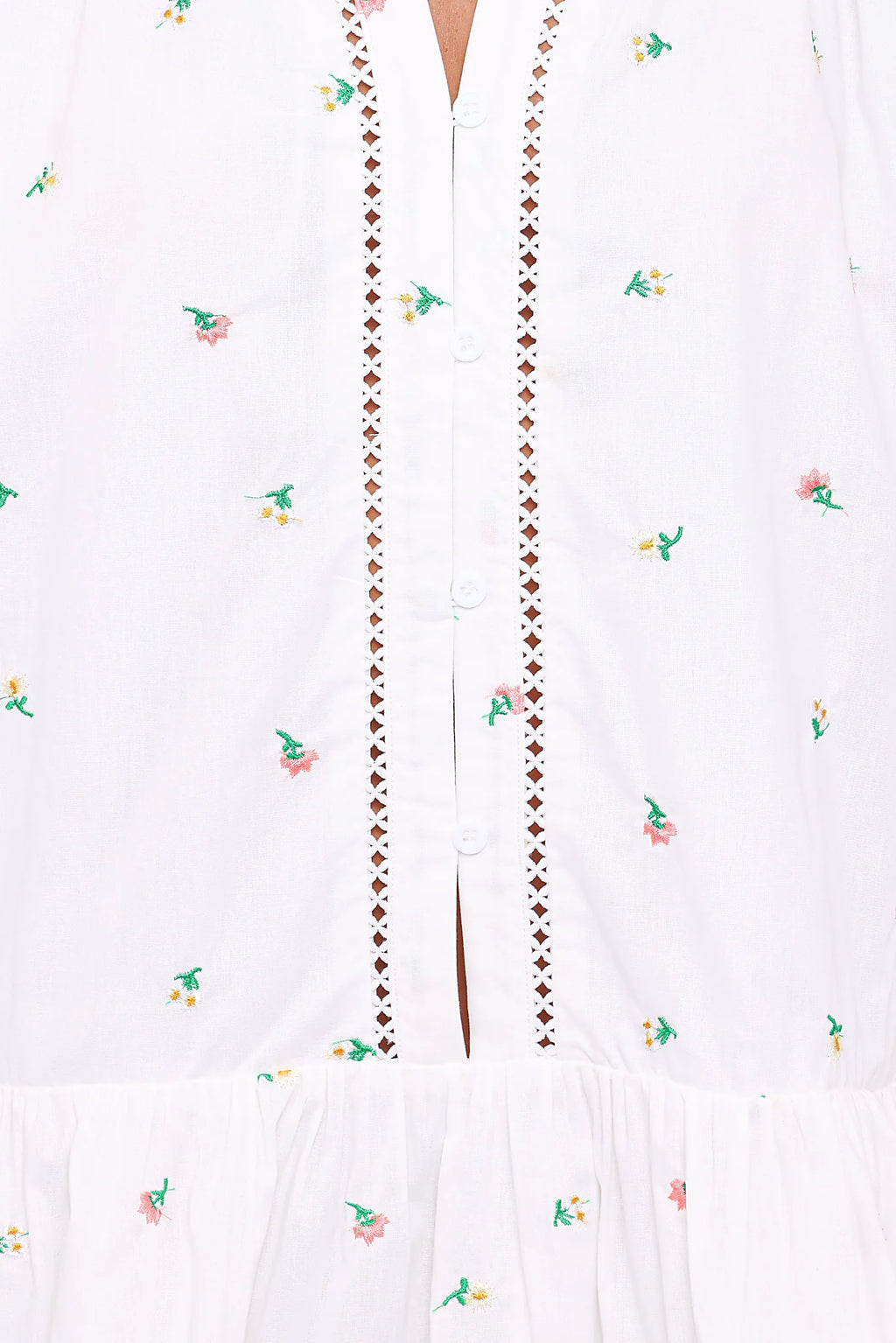 Hart Long Sleeve Mini Dress - White Floral