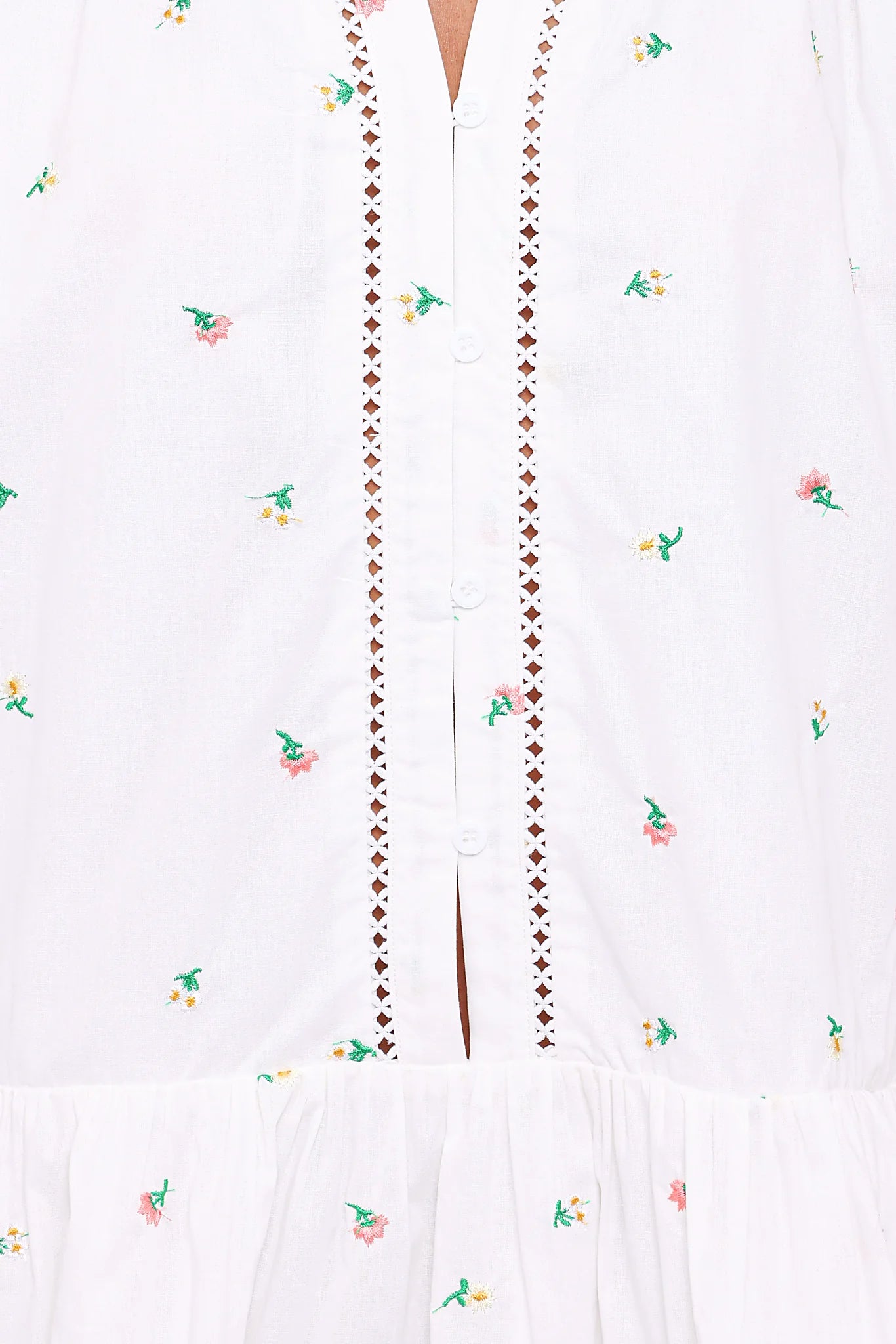 Hart Long Sleeve Mini Dress - White Floral