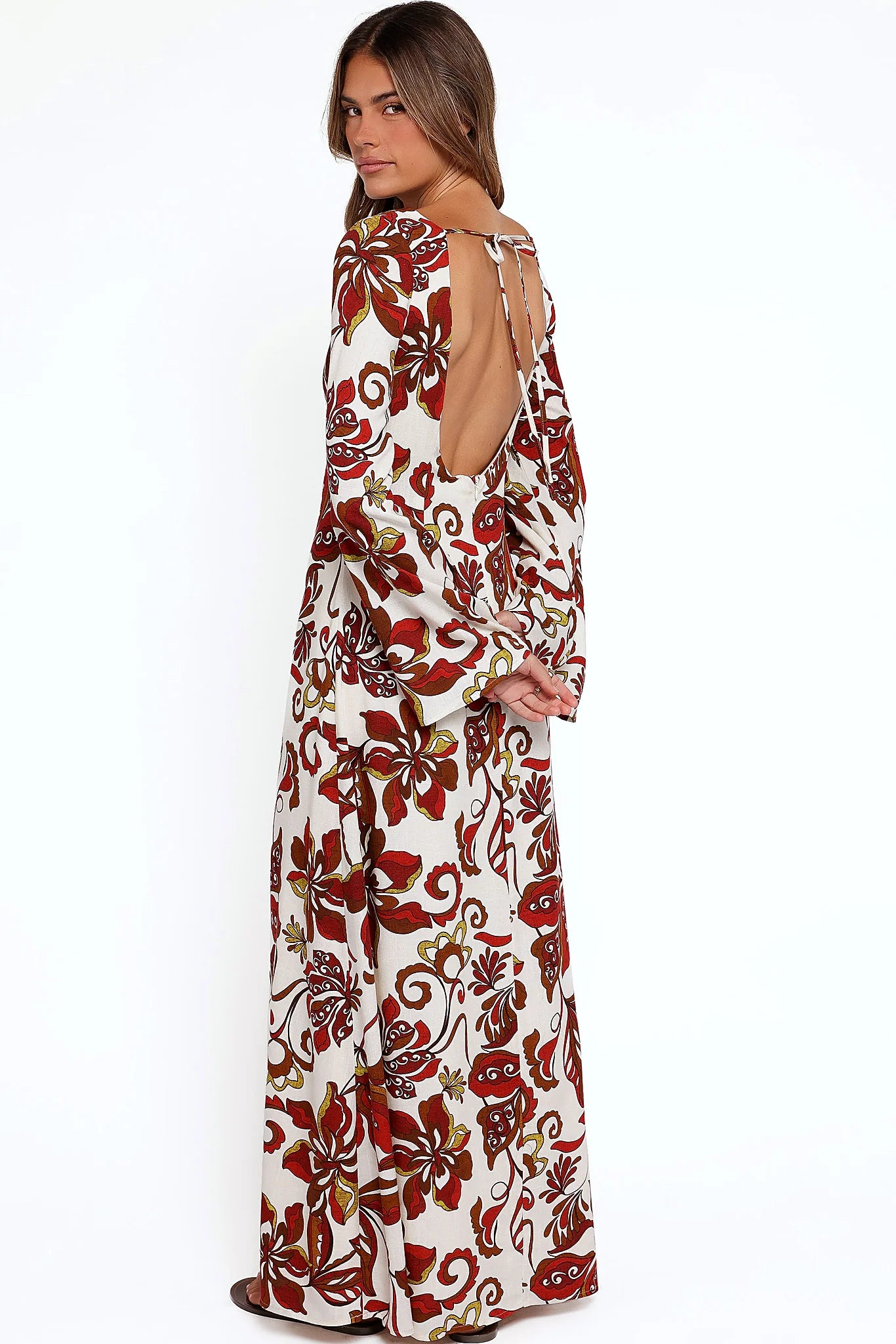Inala Maxi Dress - Brown Floral