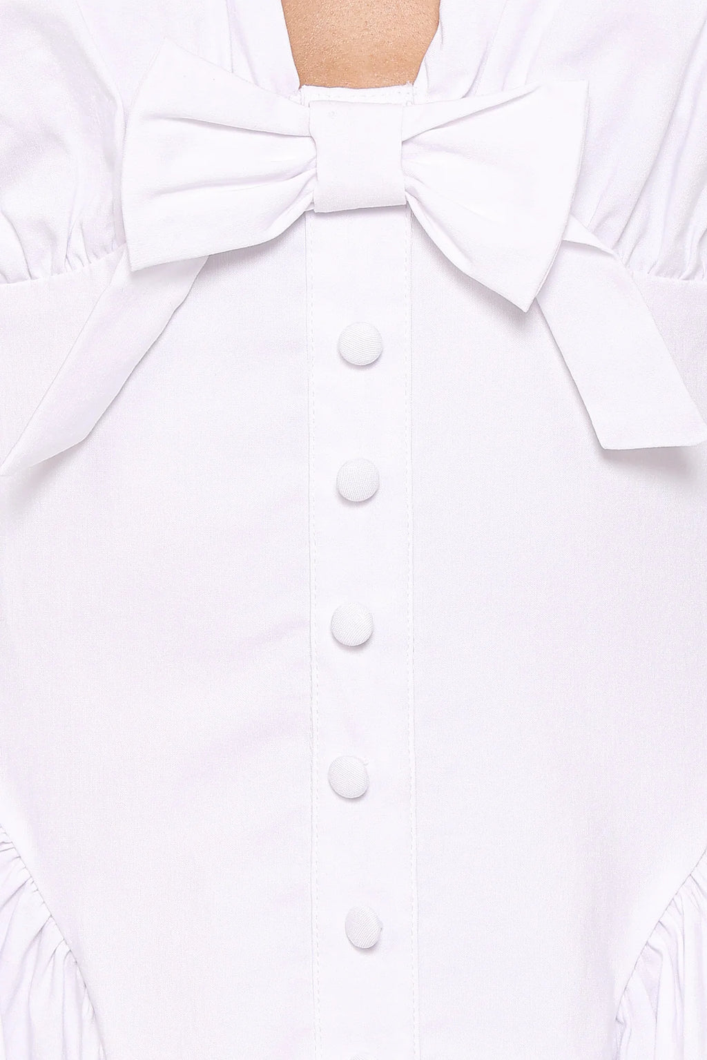 Lyssa Bow Front Mini Dress - White