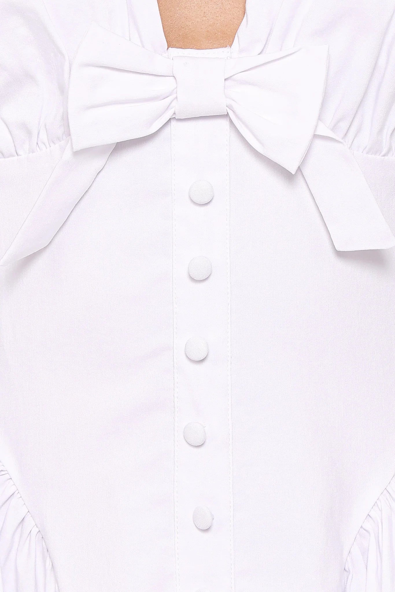 Lyssa Bow Front Mini Dress - White