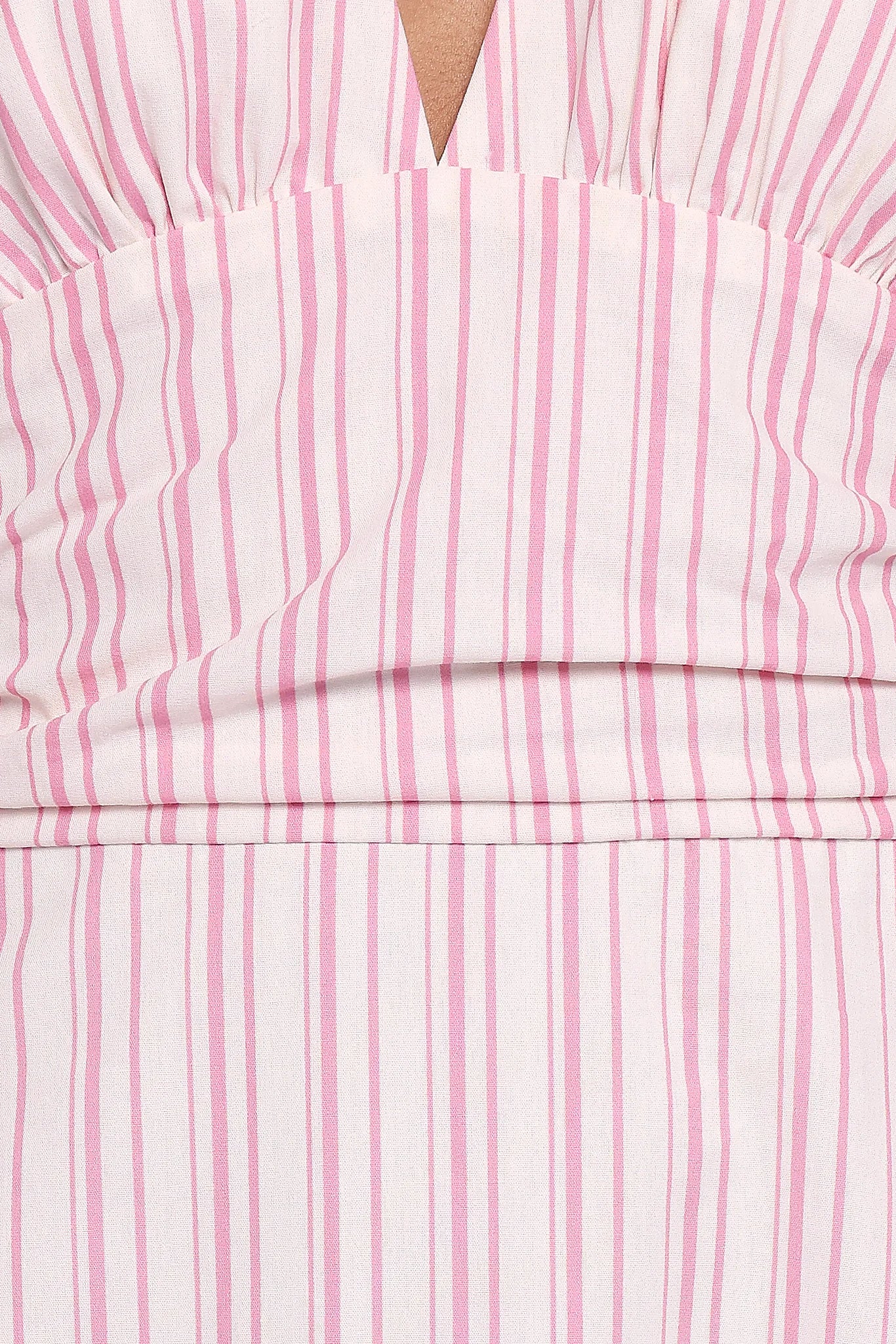 Marie Halterneck Maxi Dress - Pink Stripe