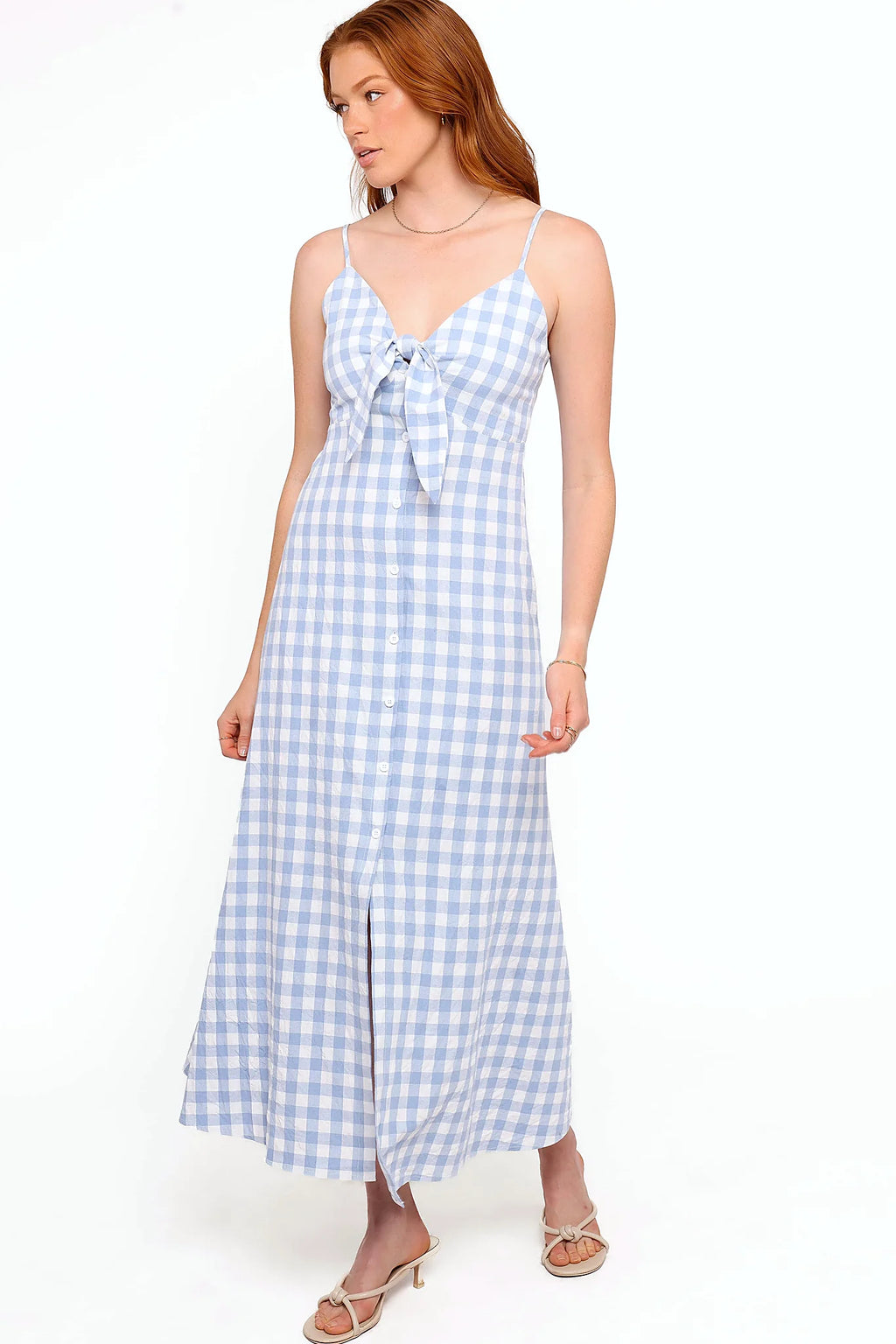 Menora Maxi Dress - Blue Gingham