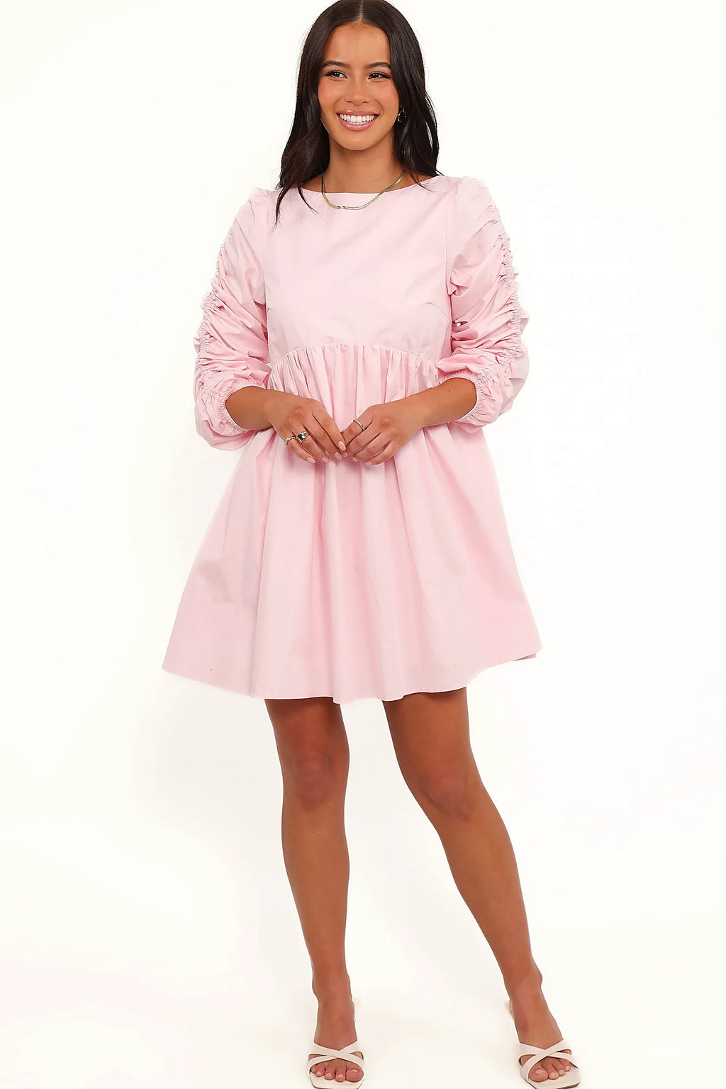 Micaela Long Sleeve Mini Dress - Pink