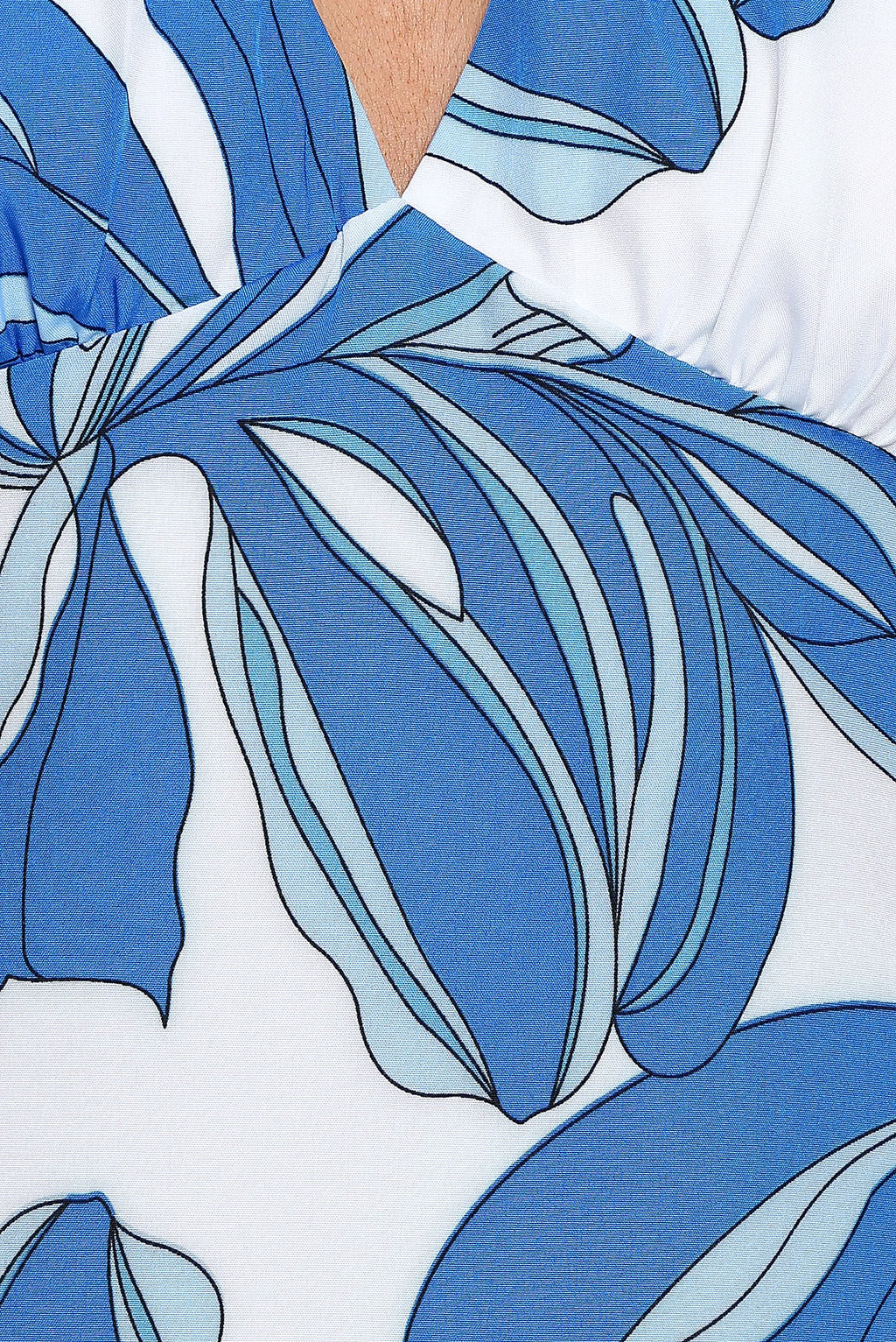 Minyama Halterneck Mini Dress - Blue Palm