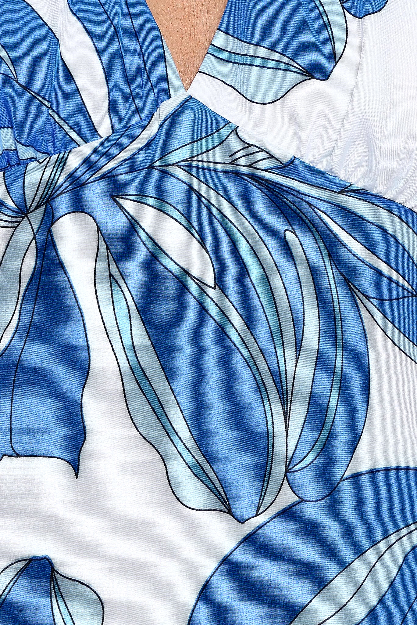 Minyama Halterneck Mini Dress - Blue Palm