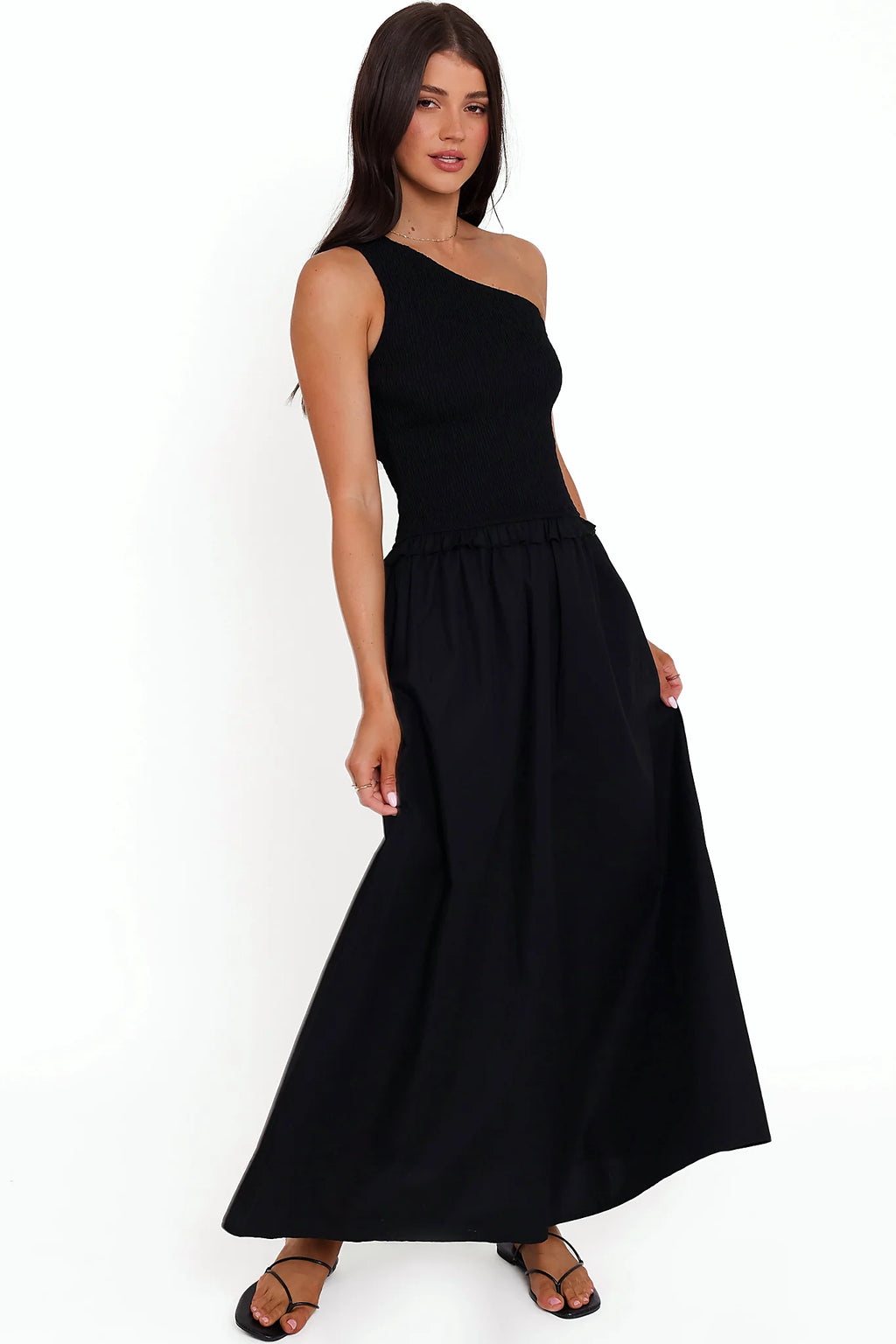 Myla One Shoulder Maxi Dress - Black