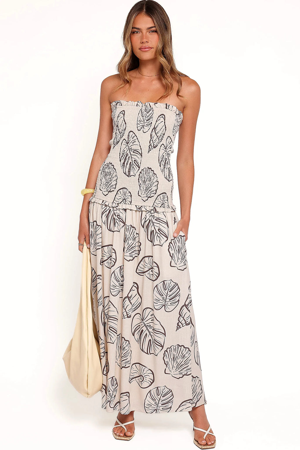 Parkway Maxi Dress - Cream Shells